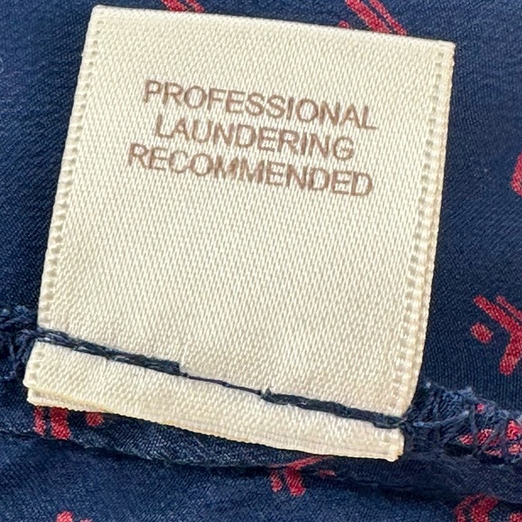 Petticoat Alley top S blue red 100% silk ruffle button down statement sleeves - Picture 10 of 12